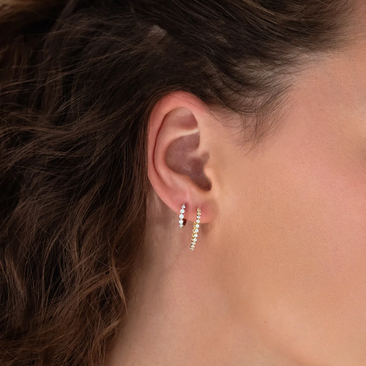 Floating Diamond Hoops