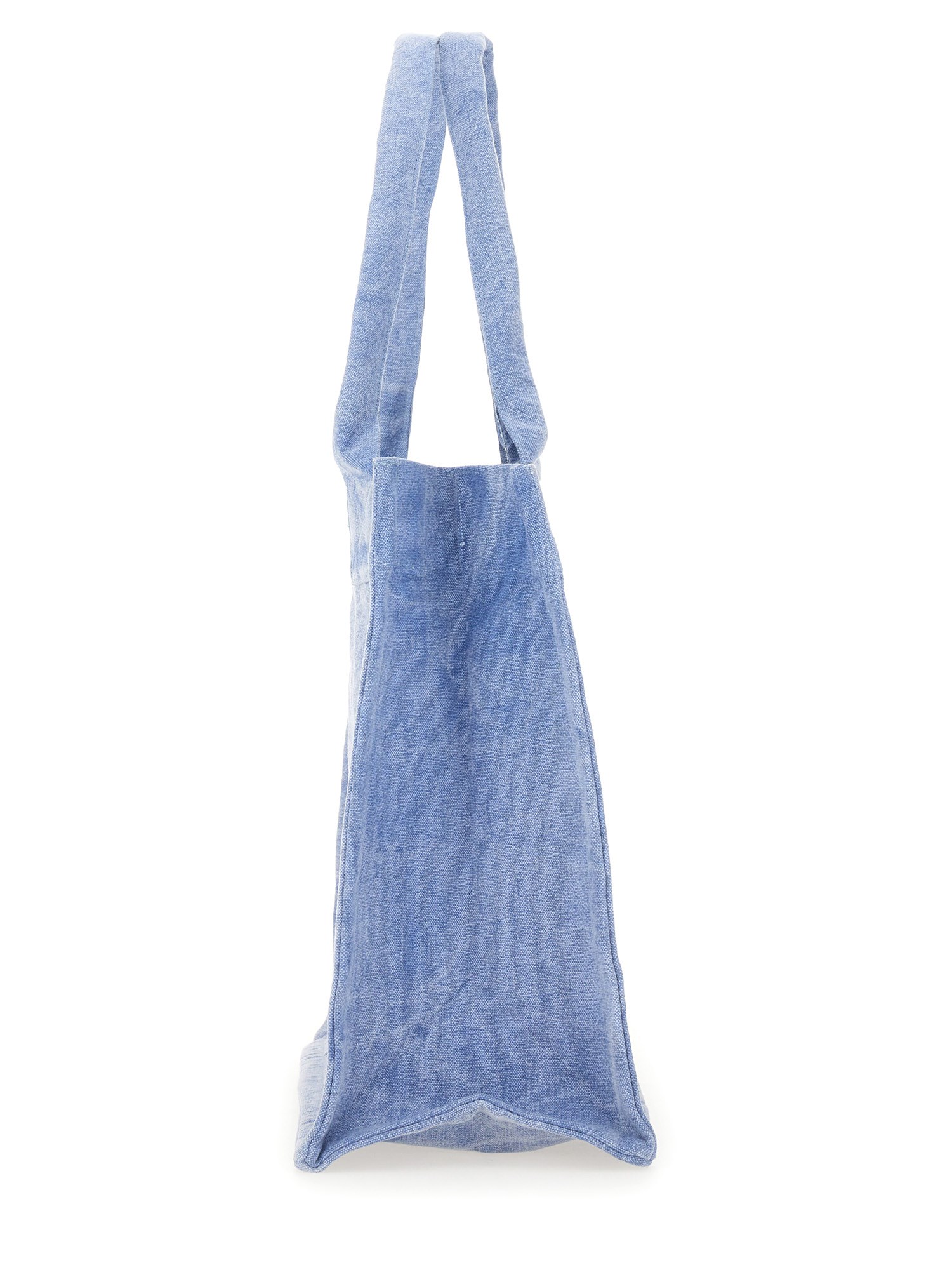 GANNI    LARGE COTTON CANVAS LOGO SHOPPER BAG