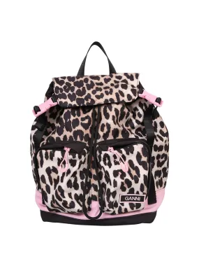 Ganni Leopard Printed Backpack