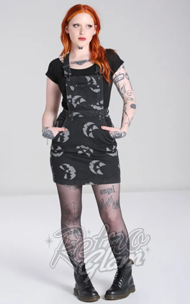 Hell Bunny Jack O Lantern Pinafore Dress - L & XL