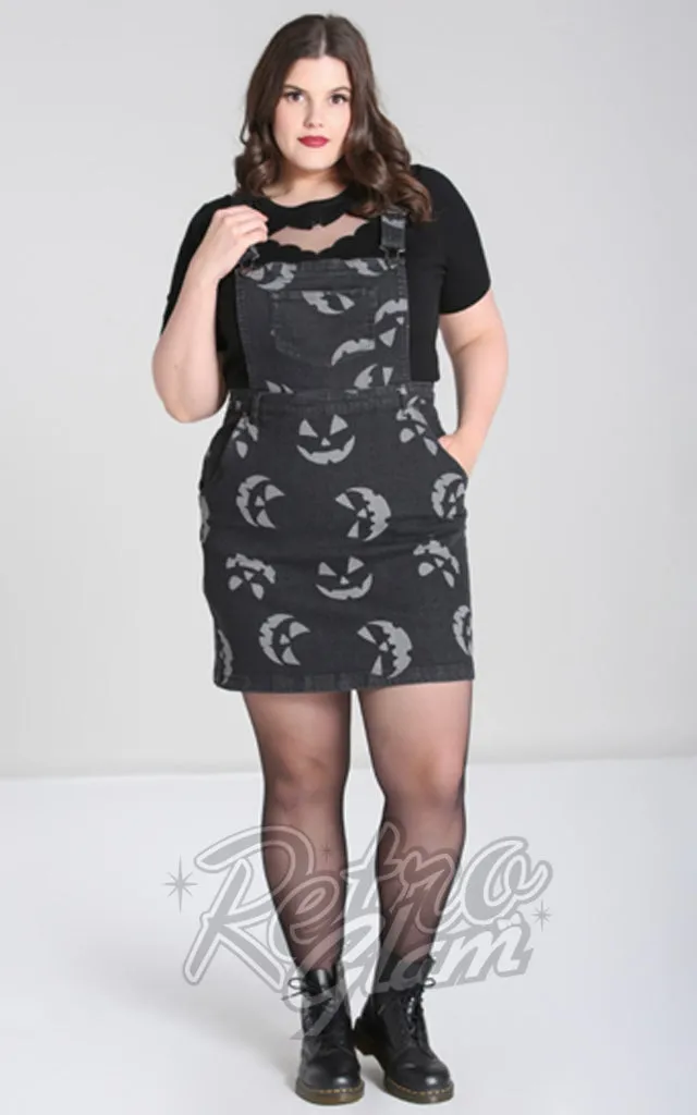 Hell Bunny Jack O Lantern Pinafore Dress - L & XL