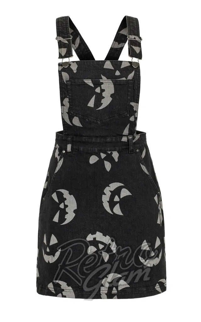 Hell Bunny Jack O Lantern Pinafore Dress - L & XL