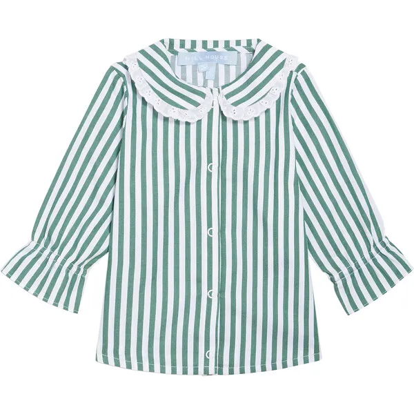 Hill House Home The Baby Cypress Pajama Set, Green Stripe