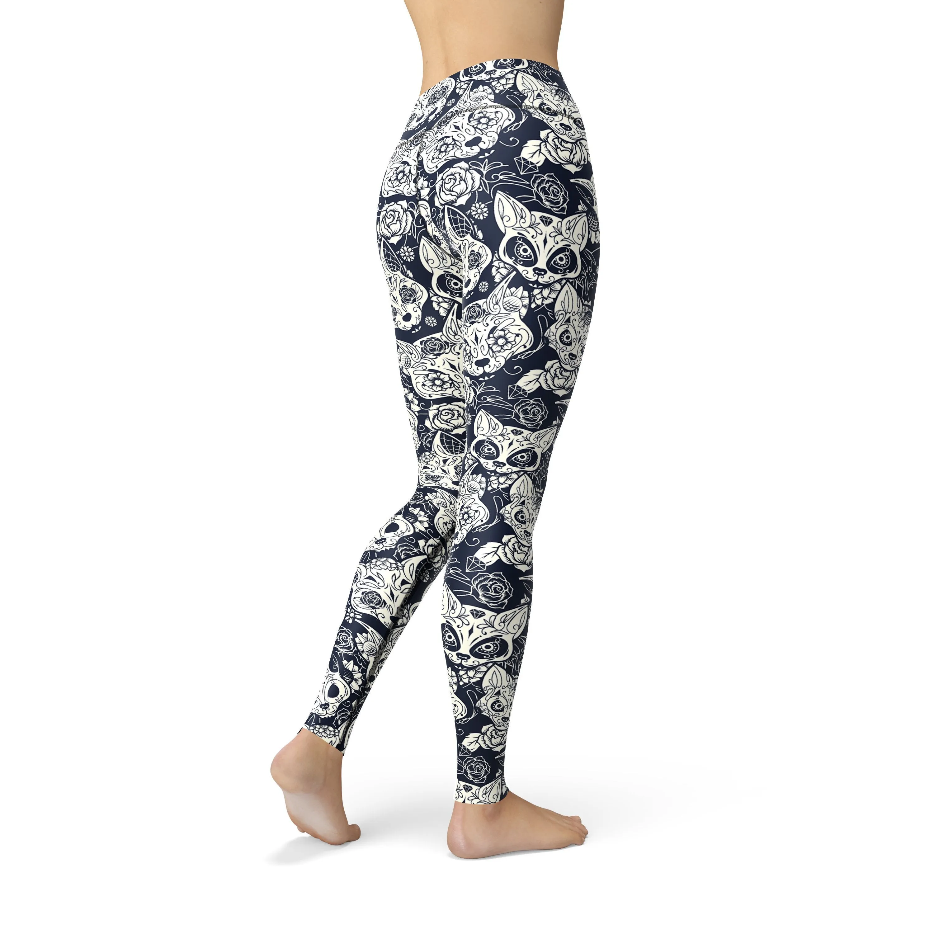 Jean Cat Sugar Skulls Leggings