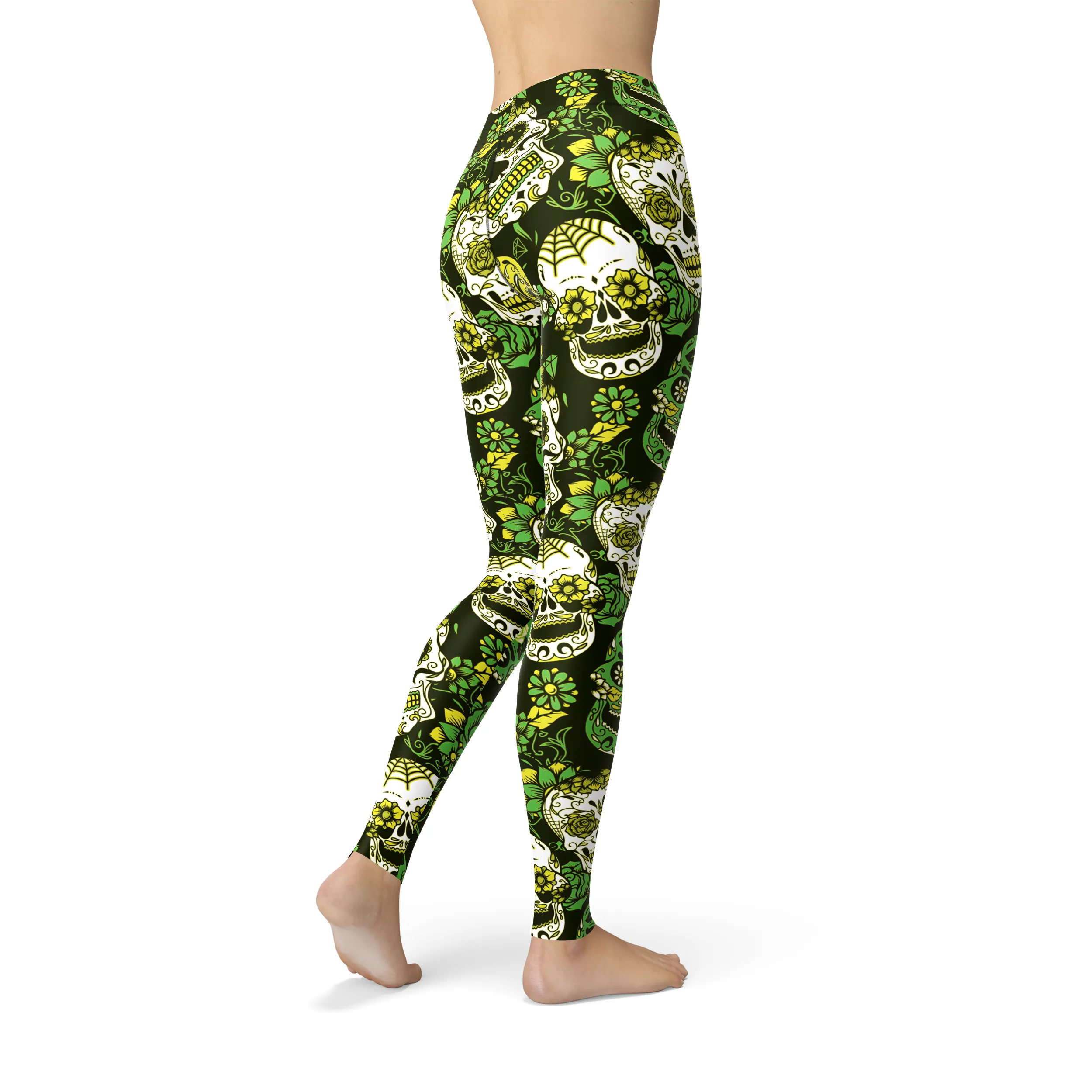 Jean Green Sugar Skulls Leggings