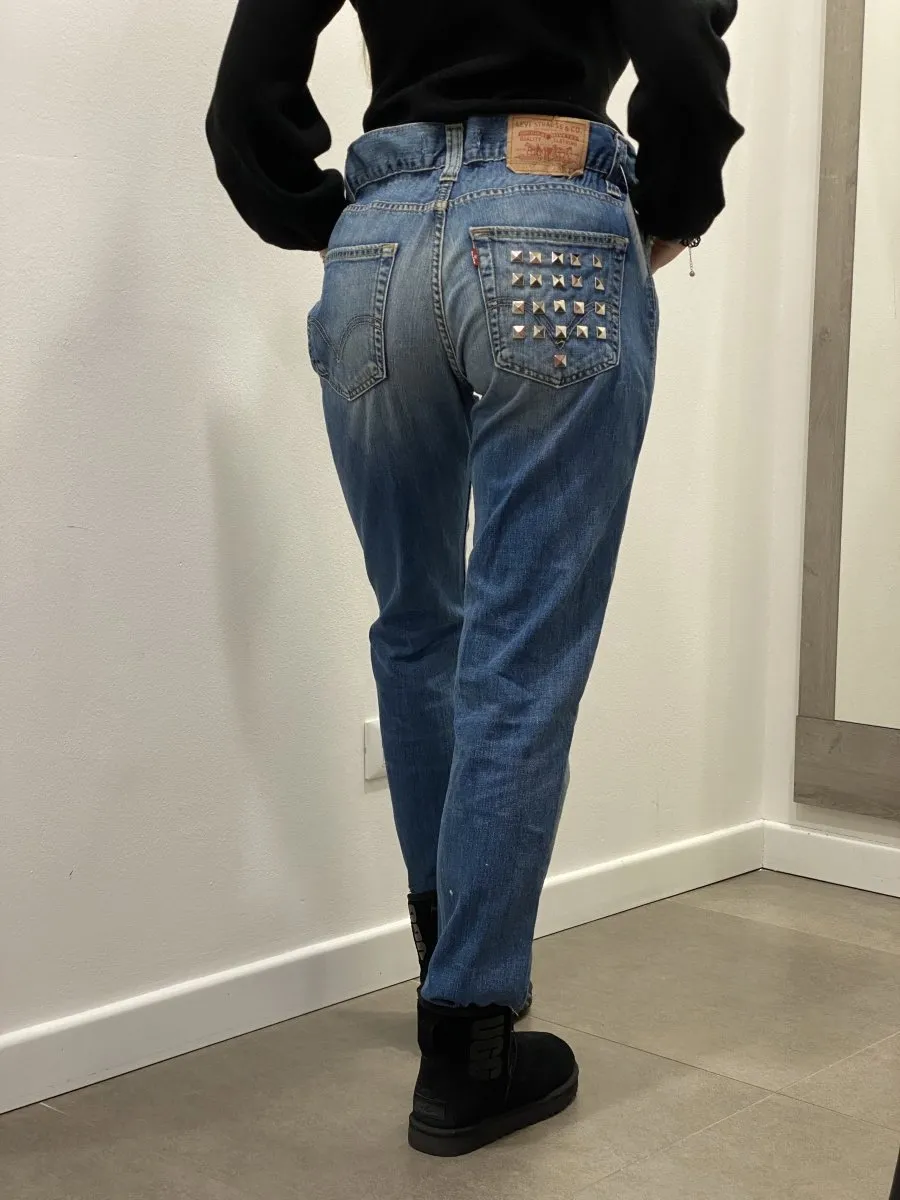 Jeans lunghi Levi's Vintage a caramella con borchie a piramide sulla tasca