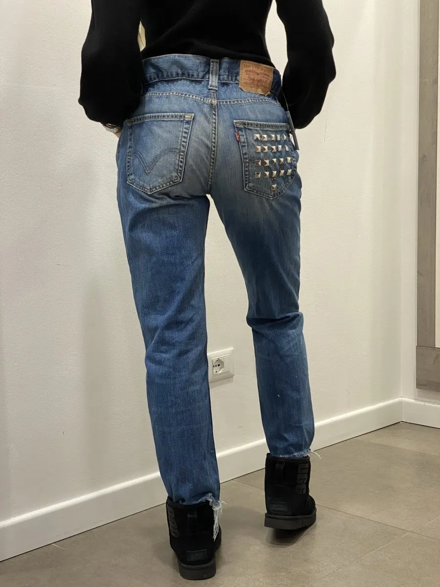 Jeans lunghi Levi's Vintage a caramella con borchie a piramide sulla tasca