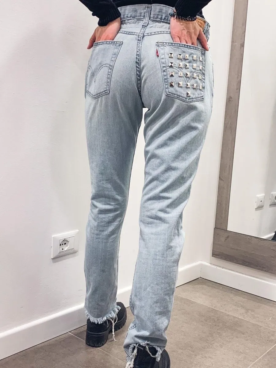 Jeans lunghi Levi's Vintage chiari a caramella con borchie a piramide sulla tasca