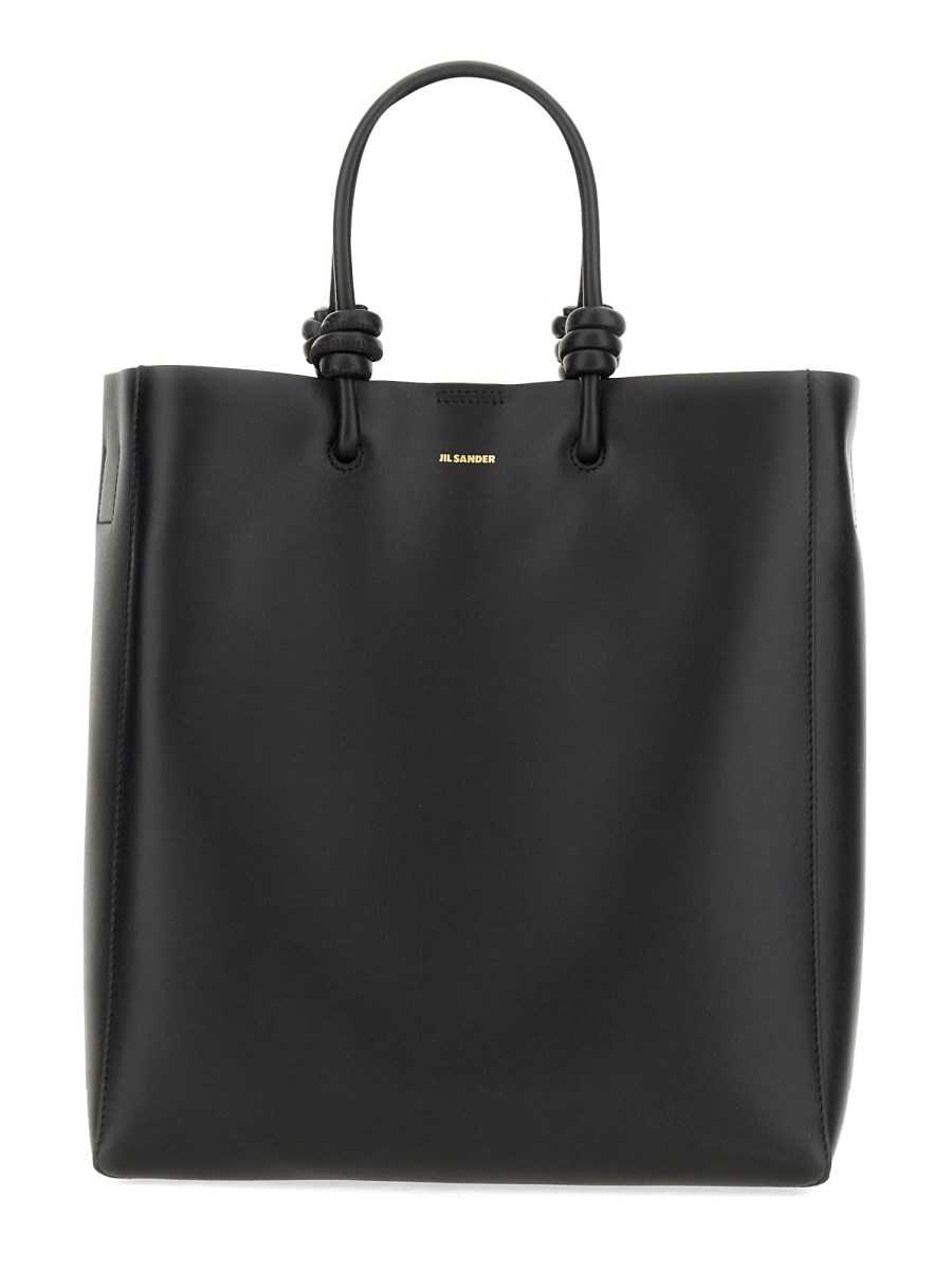 JIL SANDER    MEDIUM LEATHER LAP TOTE BAG