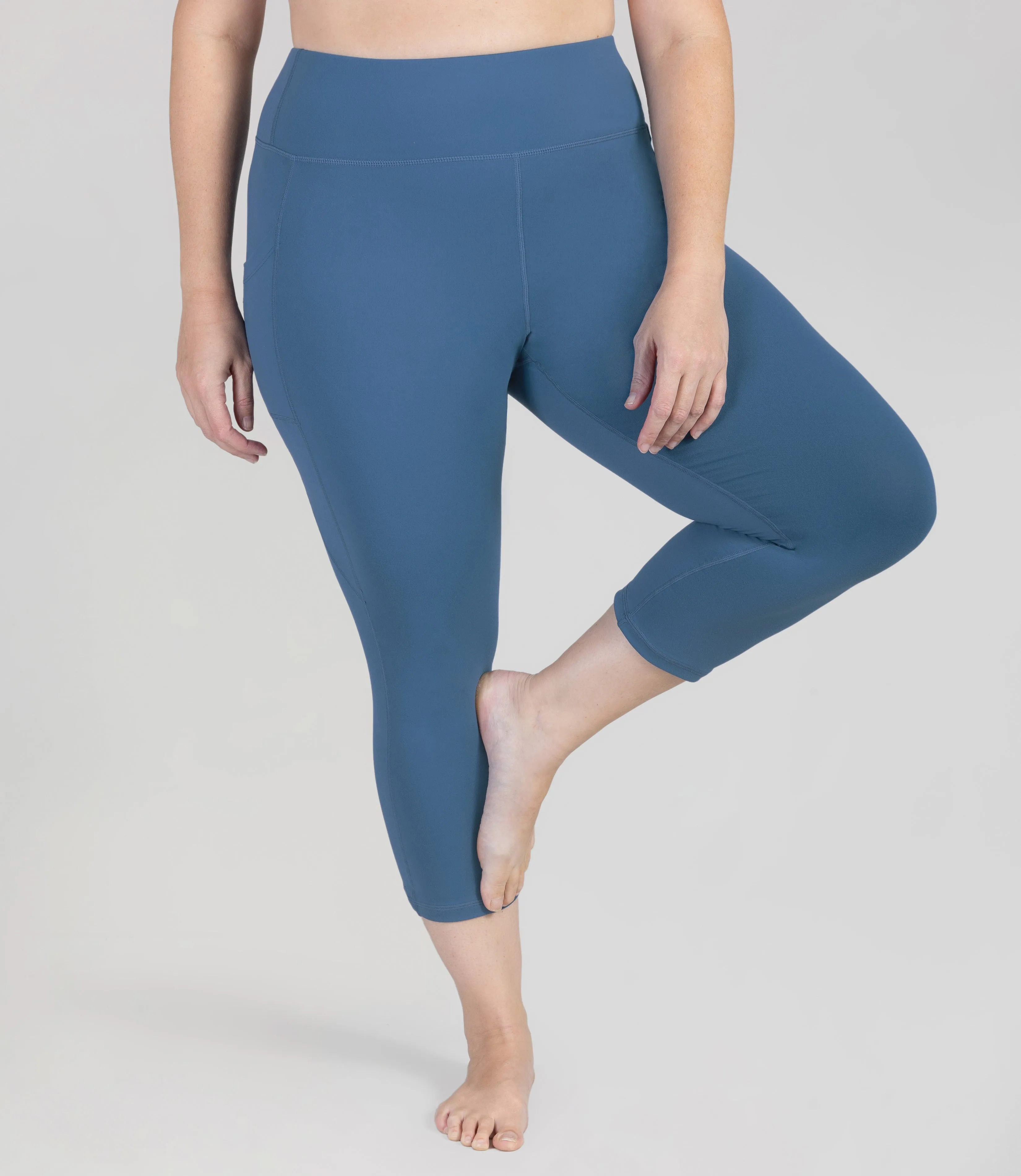 JunoStretch Side Pocket Capris Serenity Blue