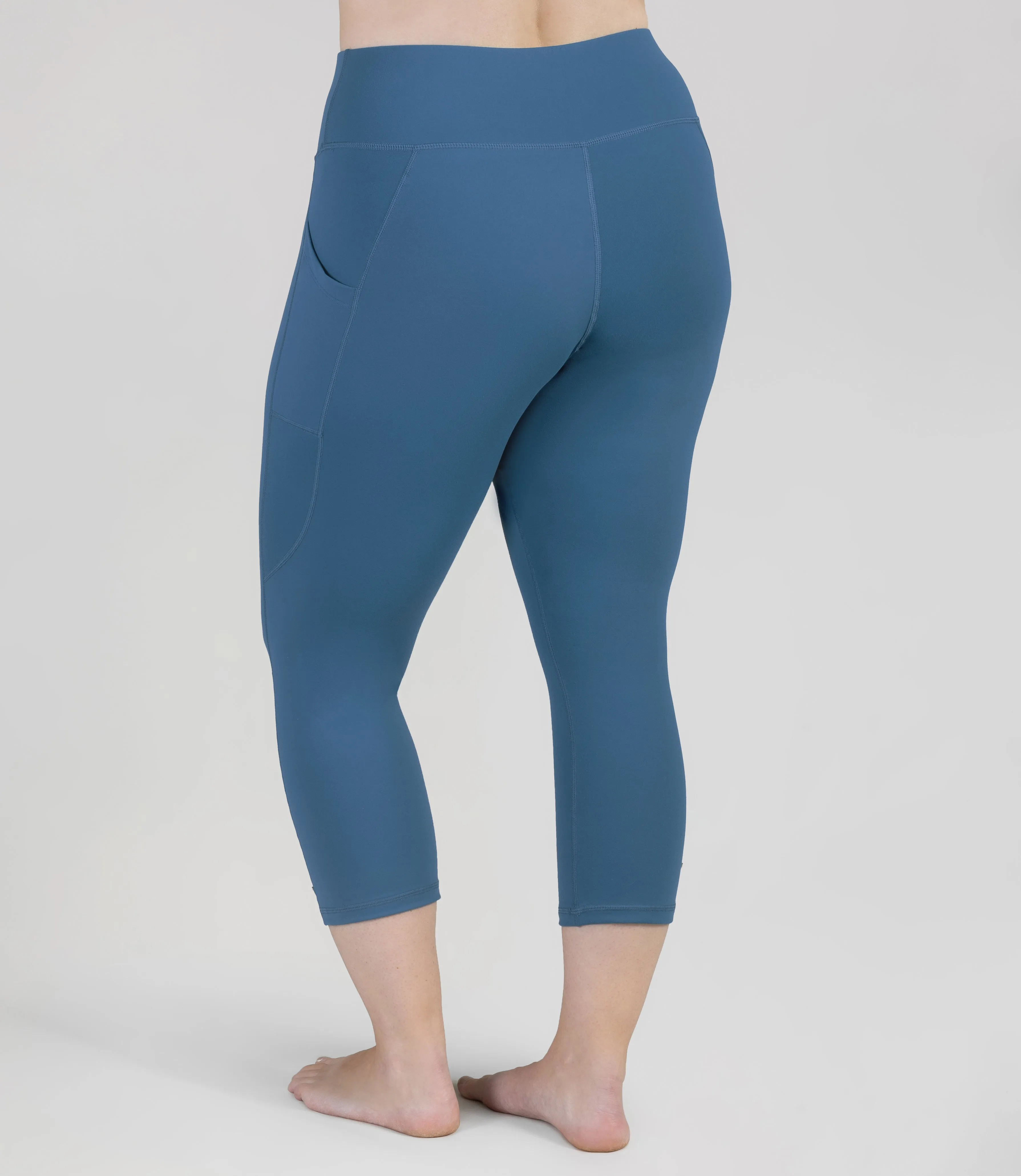 JunoStretch Side Pocket Capris Serenity Blue