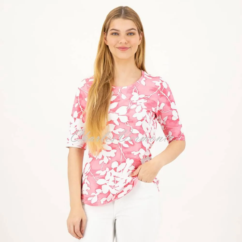 Just White Floral Top - Style J1951 (Pink)