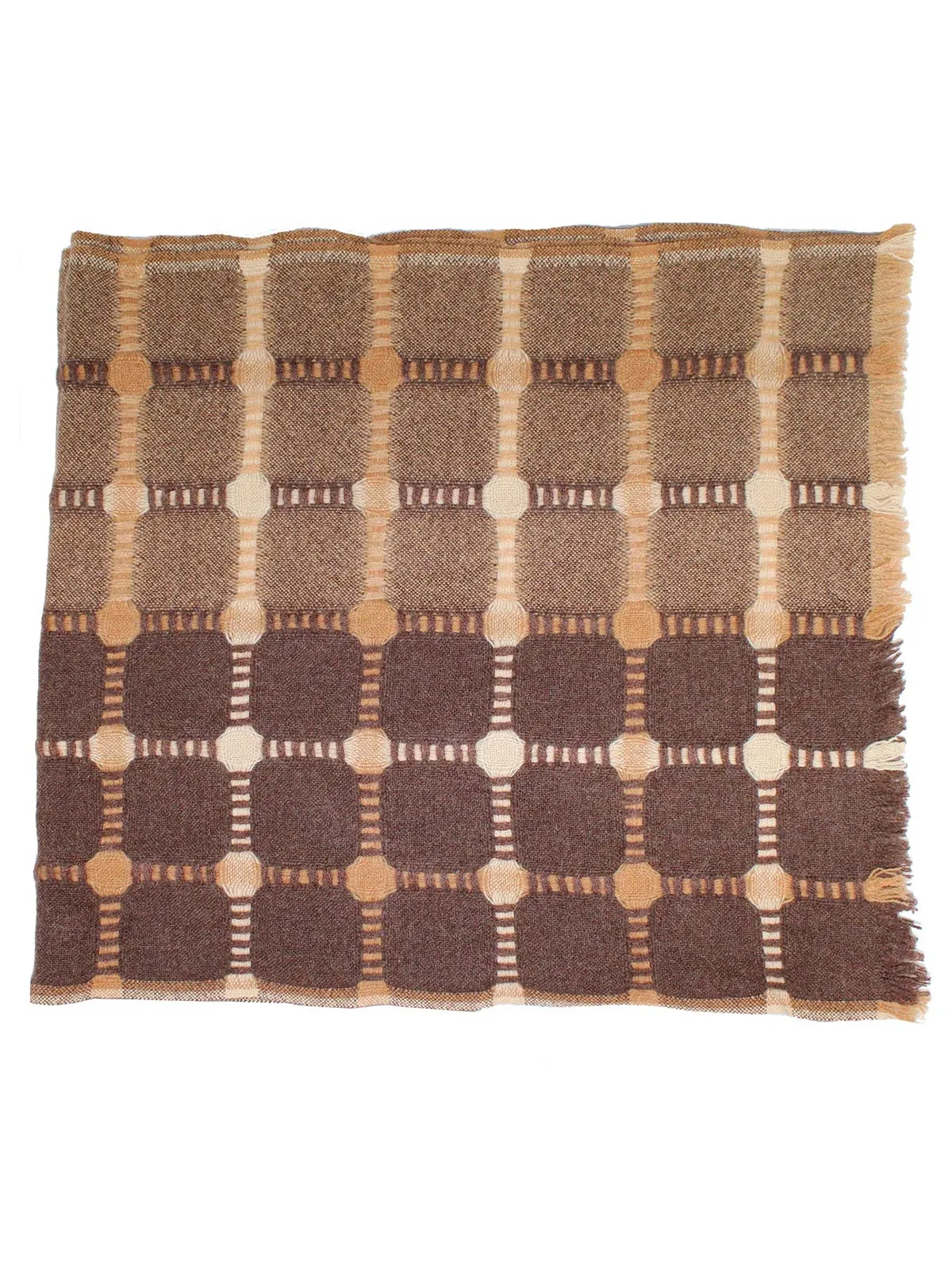 Kiton Cashmere Scarf Brown Cream SALE