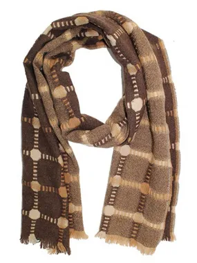 Kiton Cashmere Scarf Brown Cream SALE