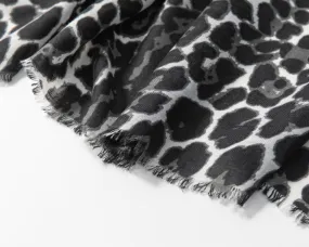 Leopard Scarf in Black and Grey