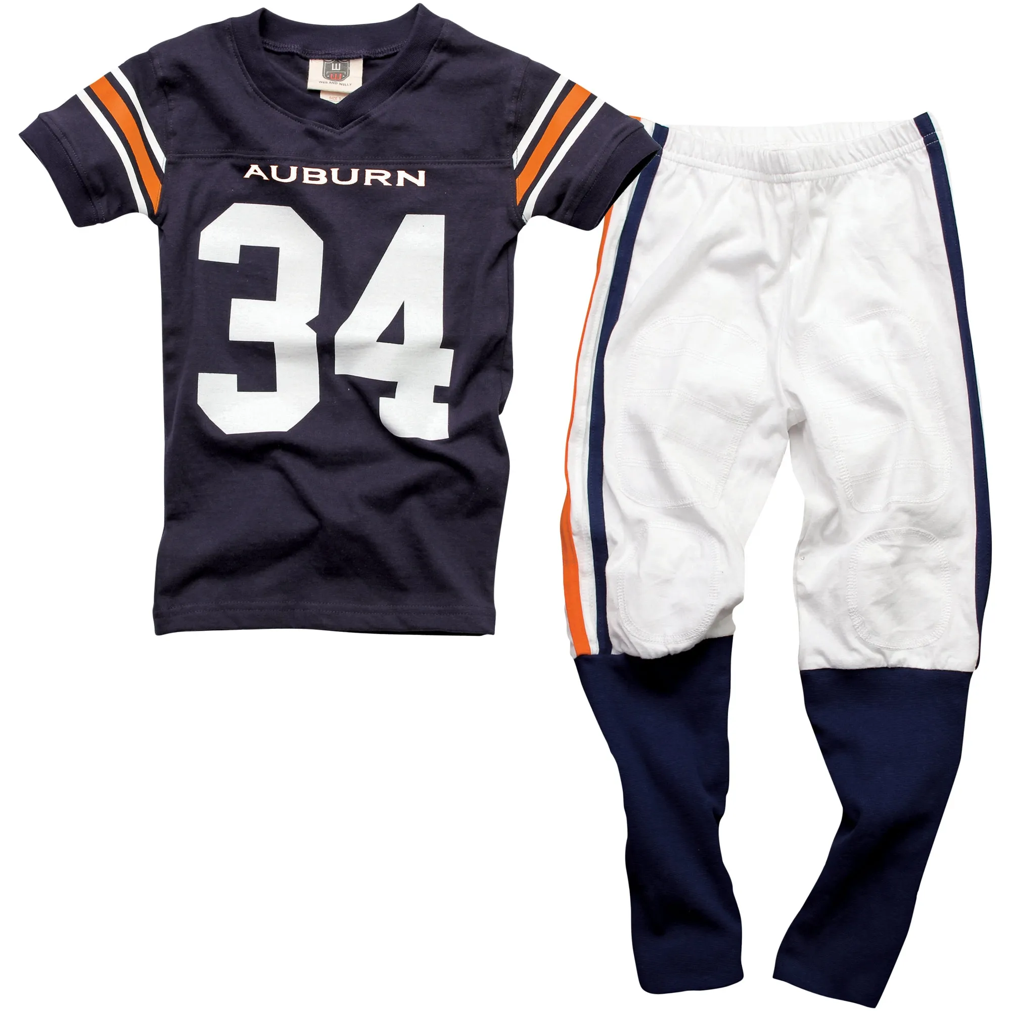 Lids Auburn Tigers #34 Youth Football Pajama Set - Navy Blue