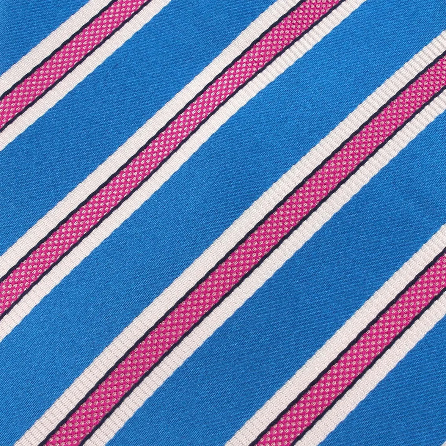 Light Blue Bow Tie with Pink Stripes