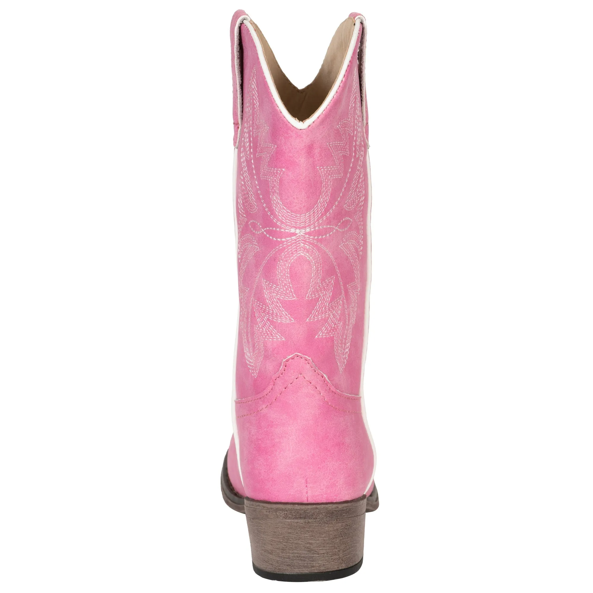 Lil Westerner Kids Girls Pink Faux Leather Western Cowboy Boots