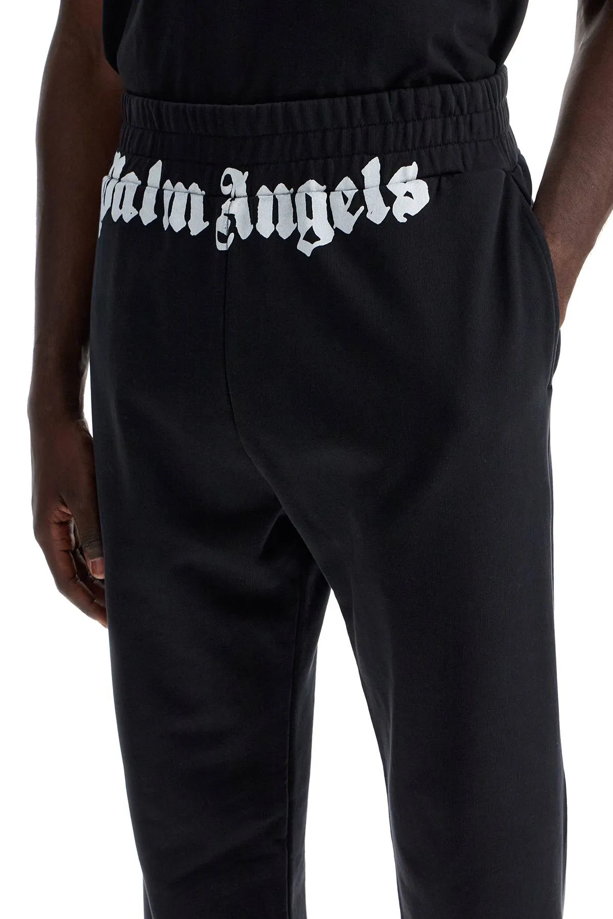 logo print joggers with seven PMCH013F24FLE002 BLACK OFF WHITE