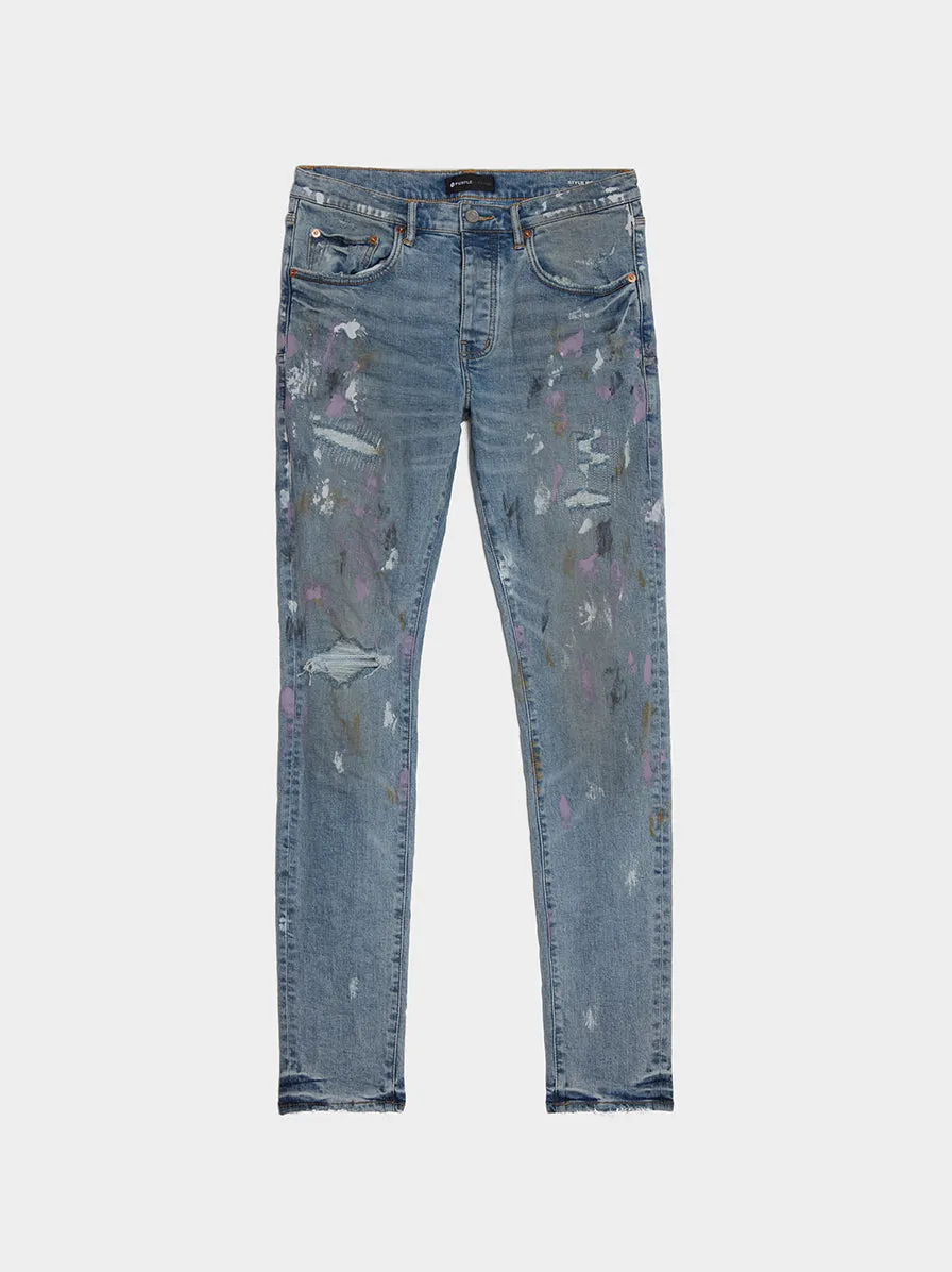 Low Rise Slim Leg Jean, Aged Vintage Indigo Destroy