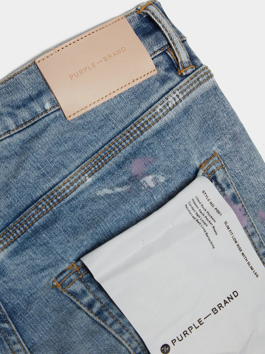 Low Rise Slim Leg Jean, Aged Vintage Indigo Destroy