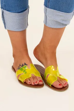 Make It Iconic Sandals, Neon Yellow