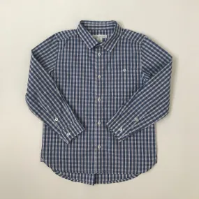 Marie-Chantal Navy, Cream And Orange Check Cotton Shirt: 6 Years