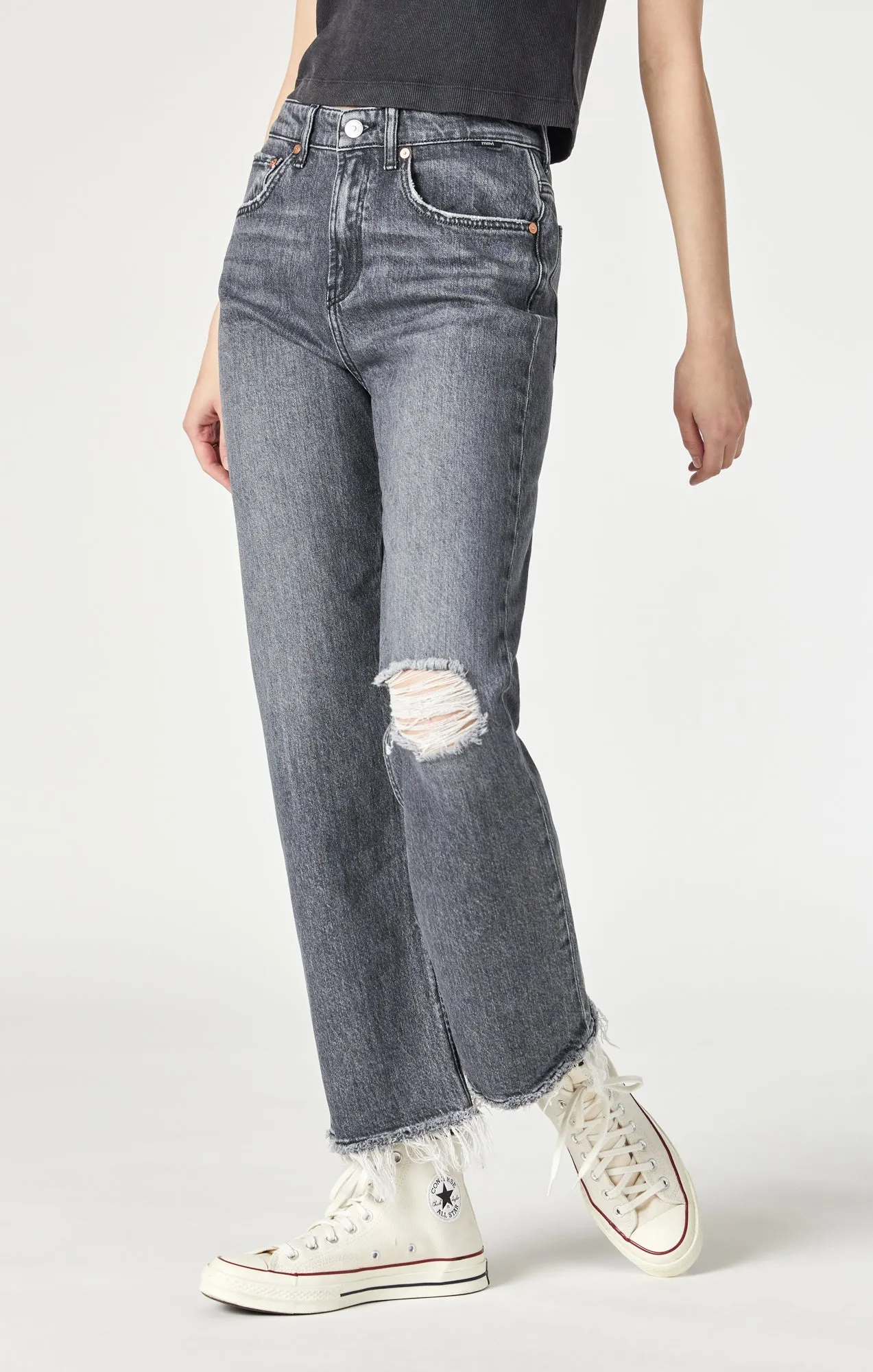 Mavi Barcelona Wide Leg Jeans In Smoke Recycled Blue