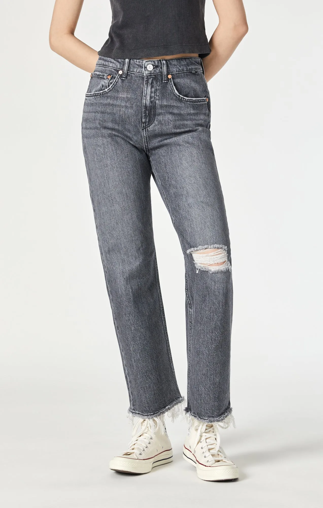 Mavi Barcelona Wide Leg Jeans In Smoke Recycled Blue