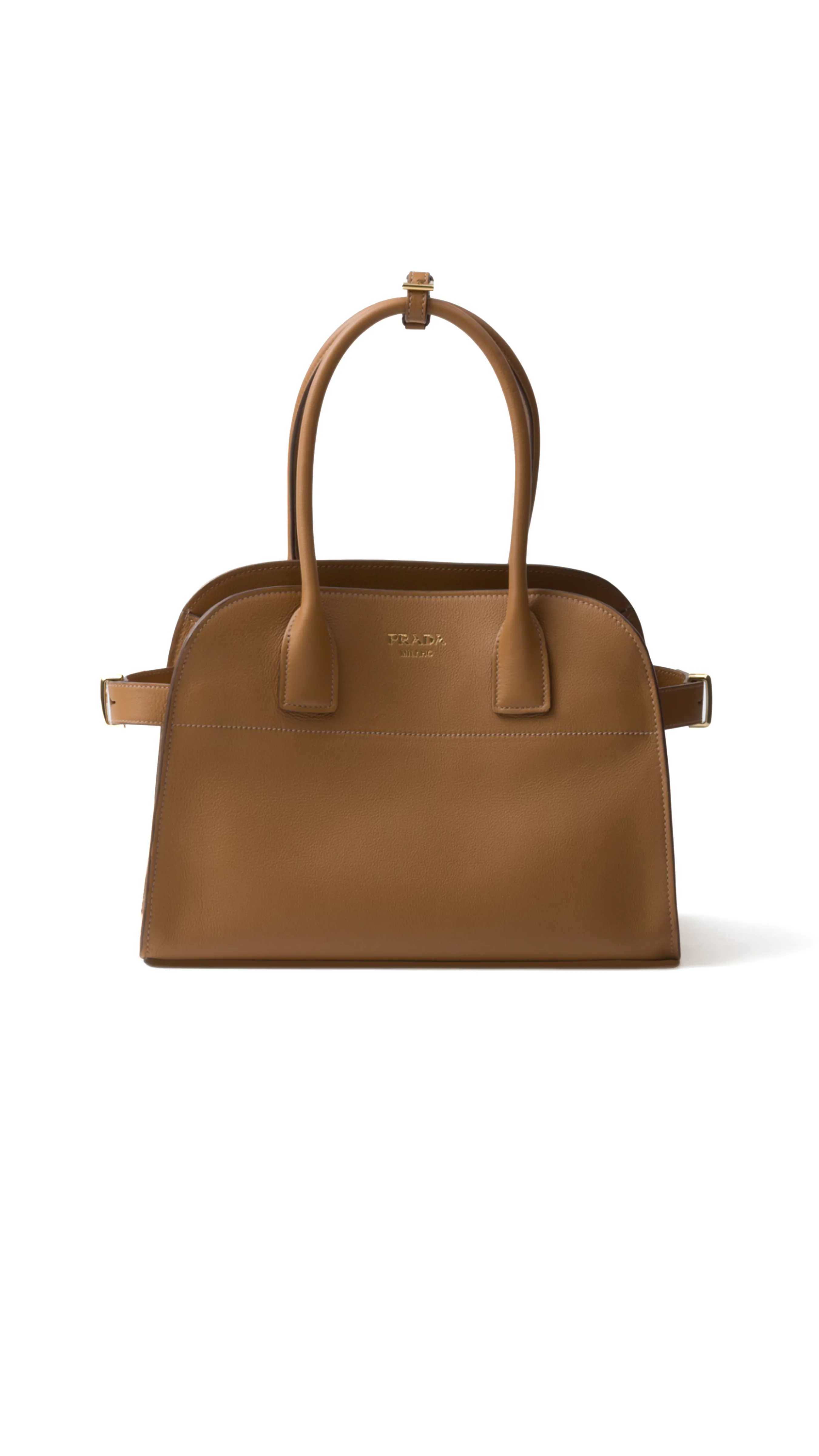 Medium Leather Tote Bag - Caramel