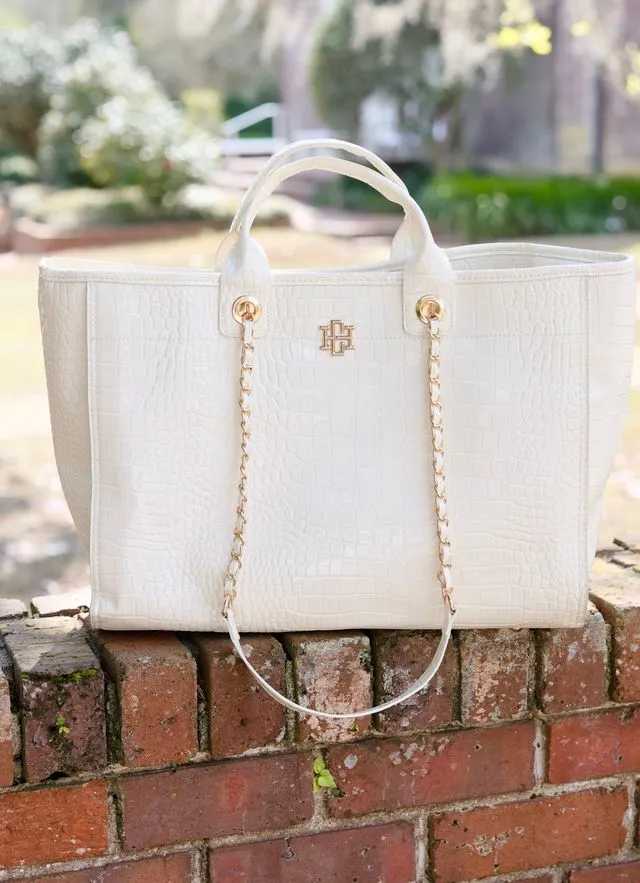 Melissa Tote Bag Ivory Patent