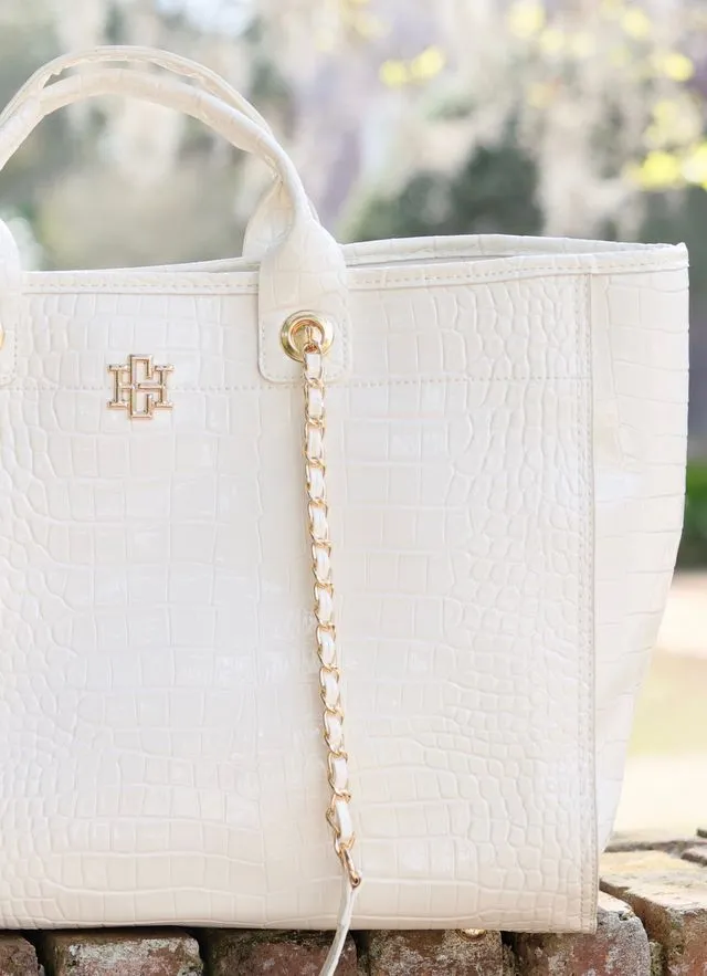 Melissa Tote Bag Ivory Patent