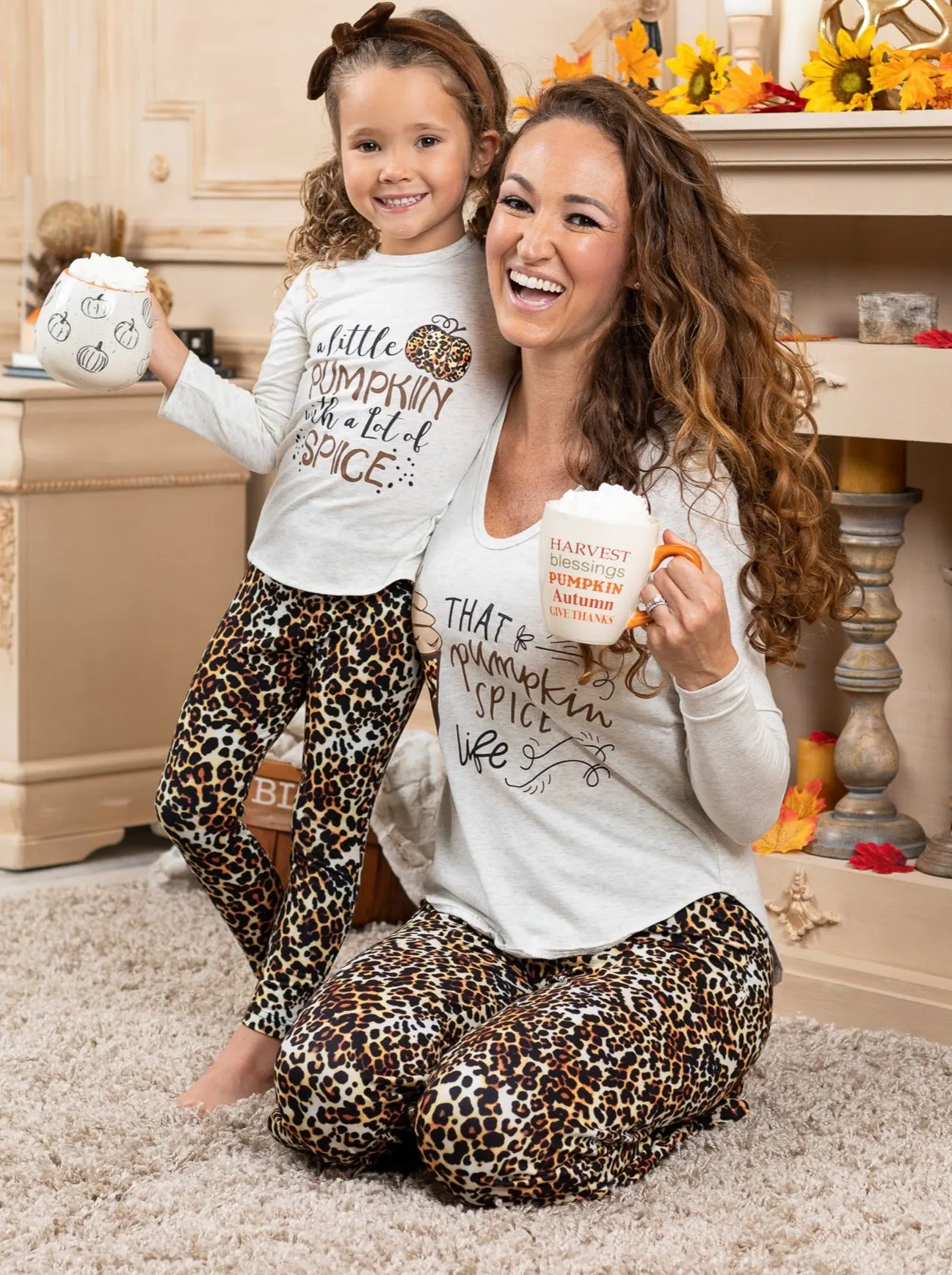 Mommy and Me Pumpkin Spice Life Pajama Set