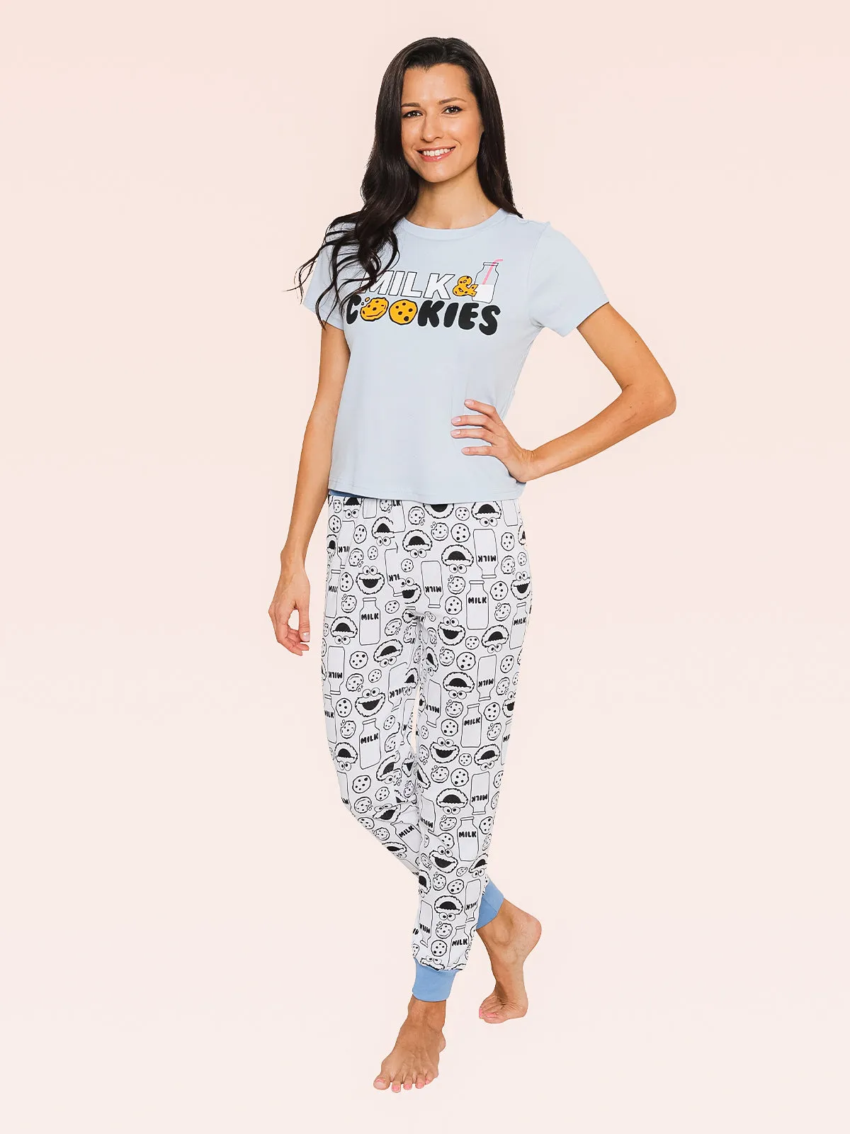 Mommy and Me Sesame Street Cookie Monster Pajama Set