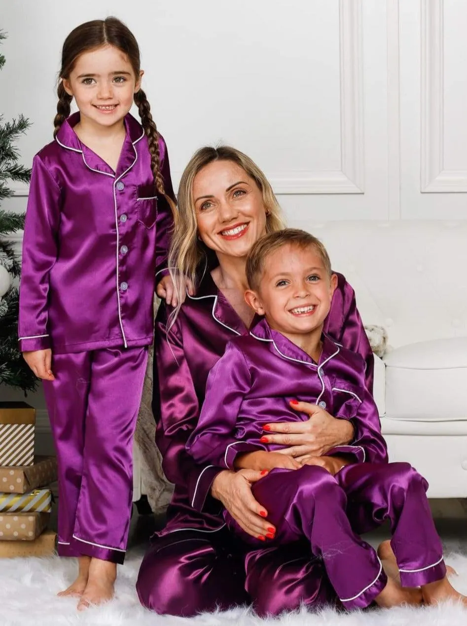 Mommy and Me Silky Satin Pajama Set