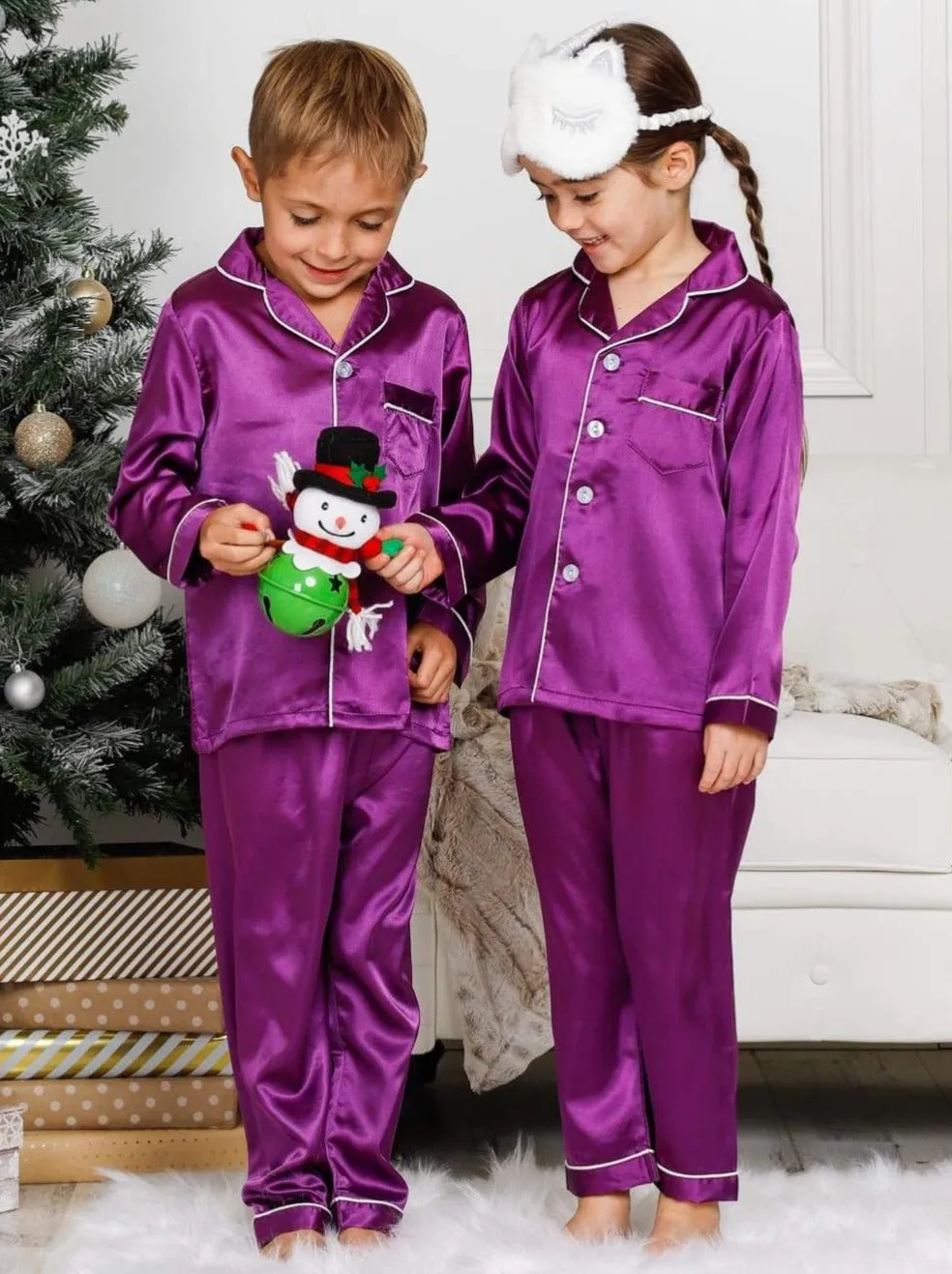 Mommy and Me Silky Satin Pajama Set