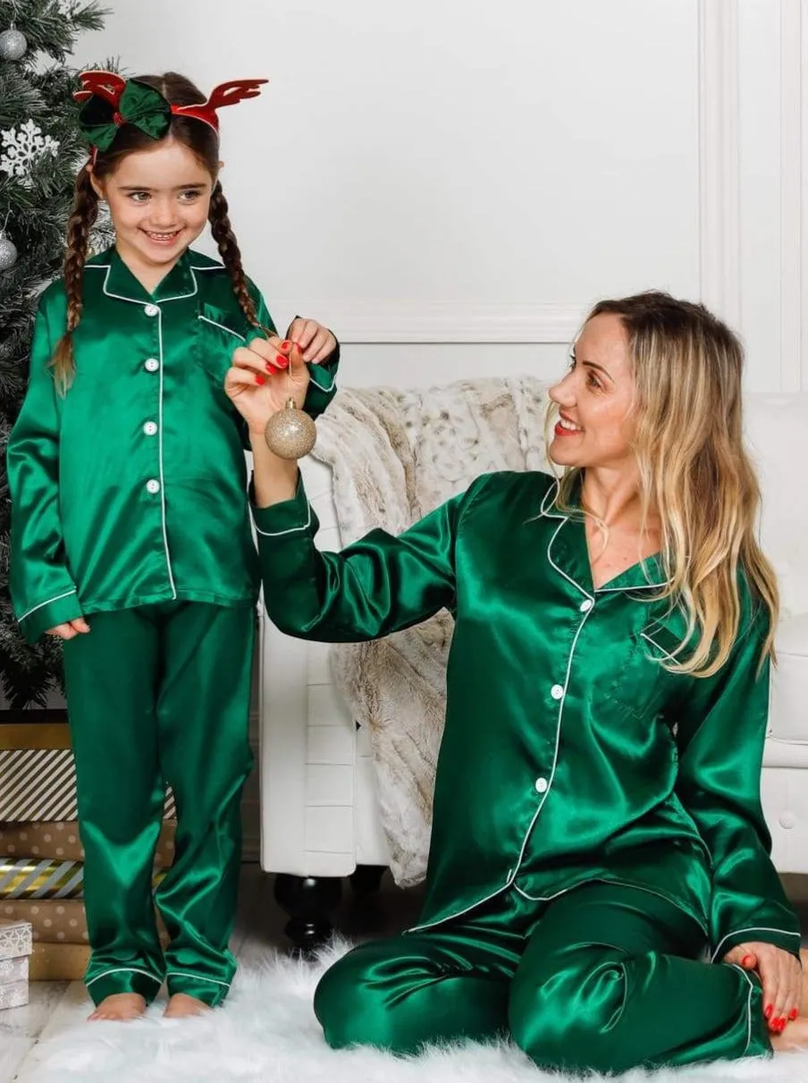 Mommy and Me Silky Satin Pajama Set