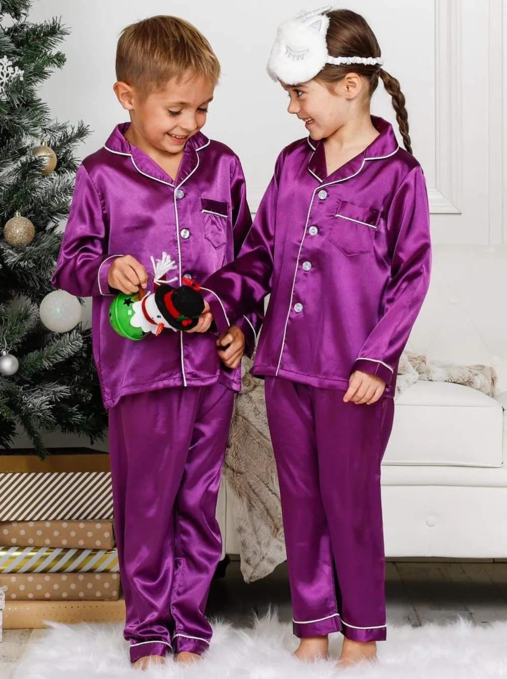 Mommy and Me Silky Satin Pajama Set