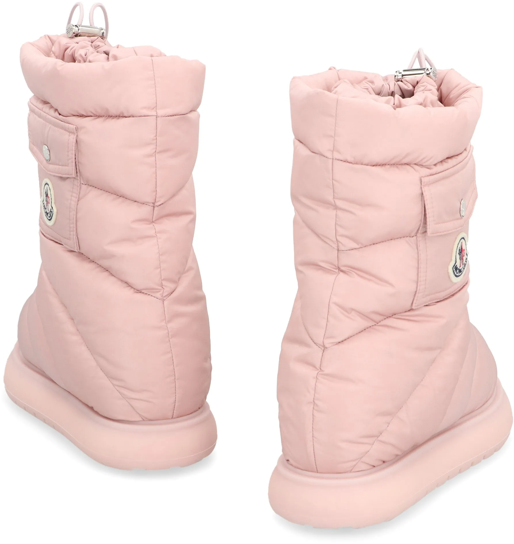 MONCLER Pink Drawstring Nylon Boots for Women - FW23 Collection