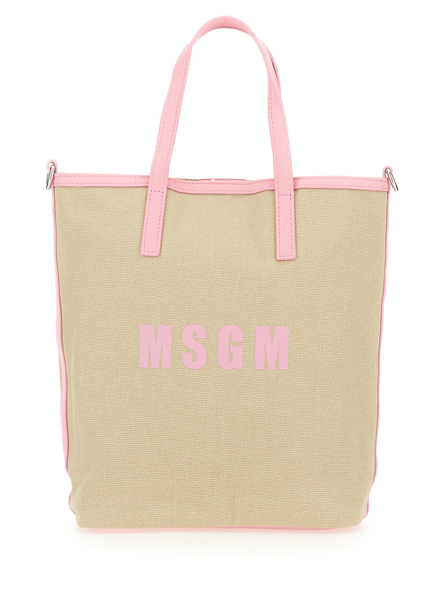 MSGM    CANVAS TOTE BAG WITH LOGO