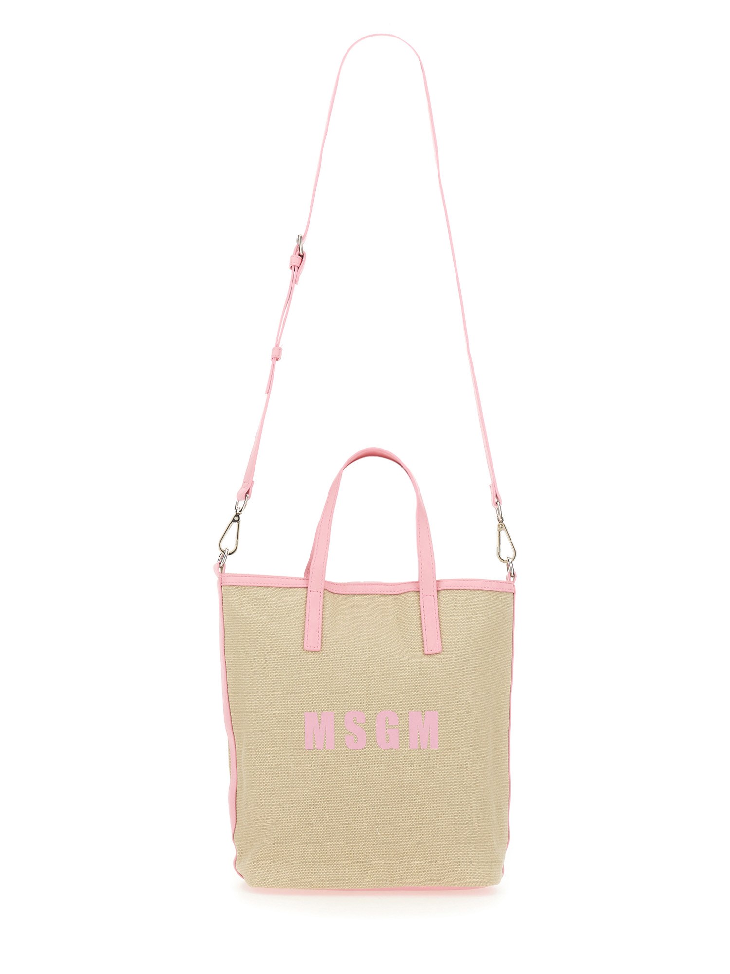 MSGM    CANVAS TOTE BAG WITH LOGO