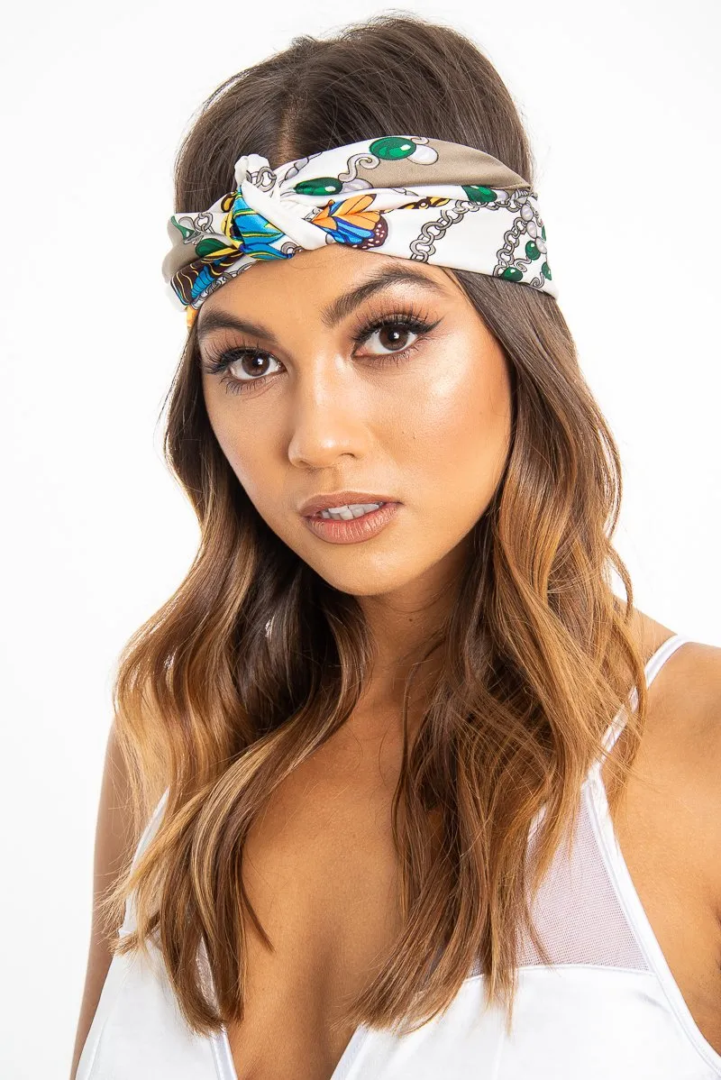 Multi Butterfly Patterned Head Scarf - Albie