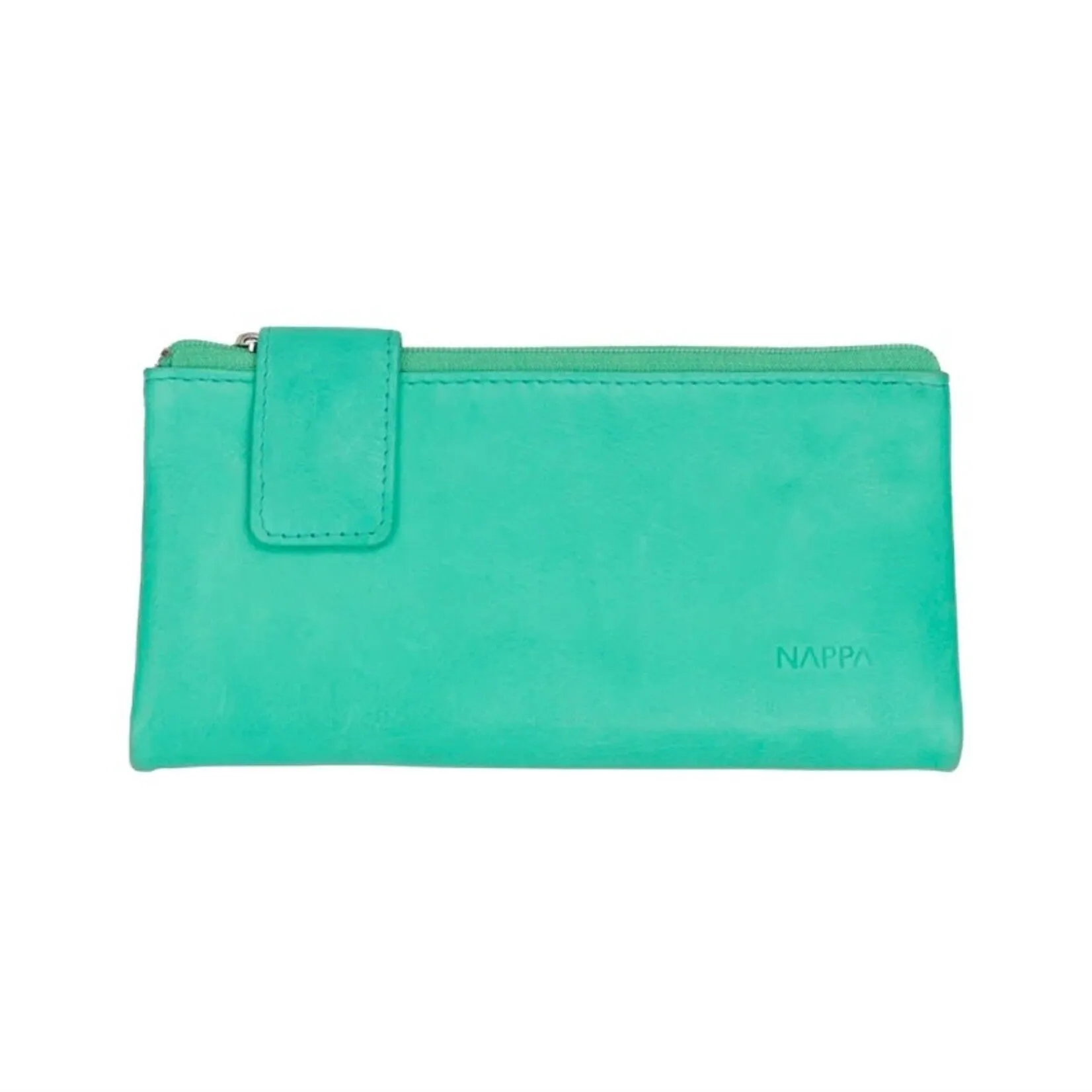 Nappa Charlotte RFID Leather Wallet In Teal Green