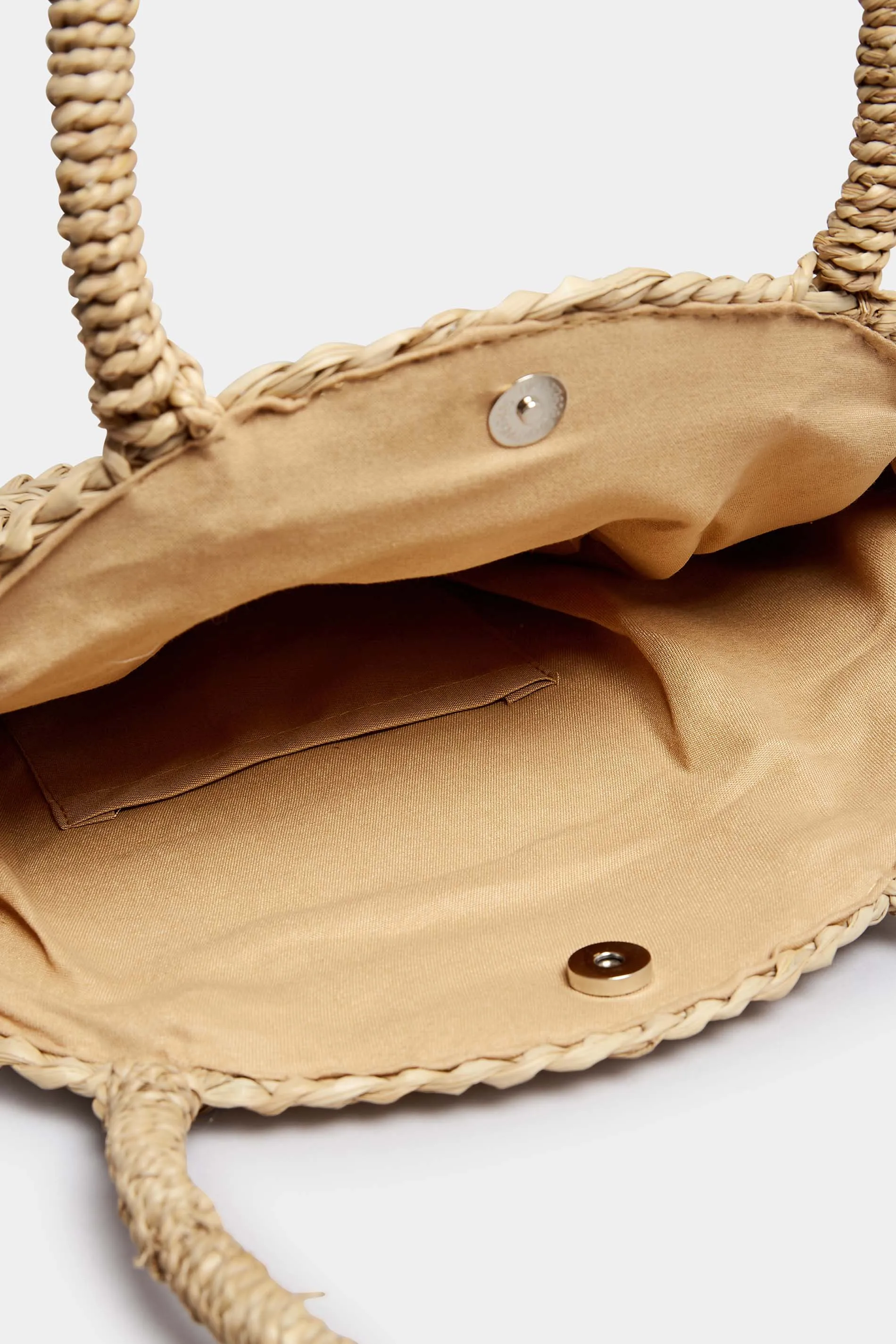 Natural Brown Round Straw Shoulder Bag