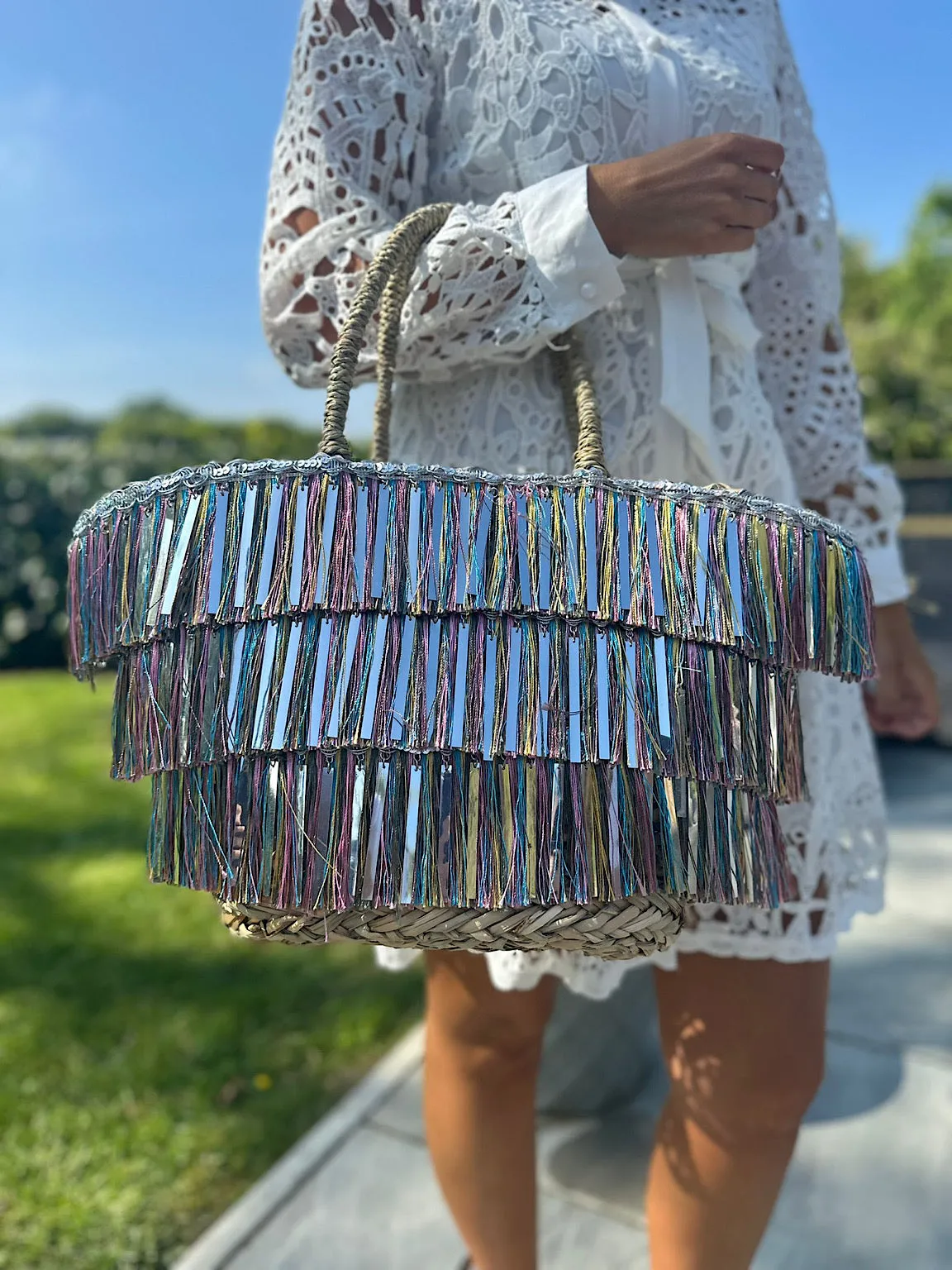 Natural Luxury Tilly Tassel Weave Bag