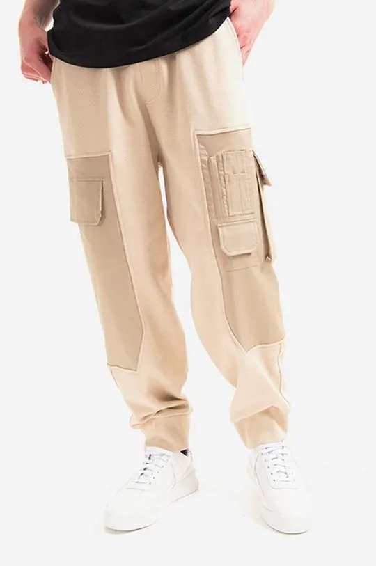 Neil Barett cotton joggers Workwear Loose Sweatpnts beige color