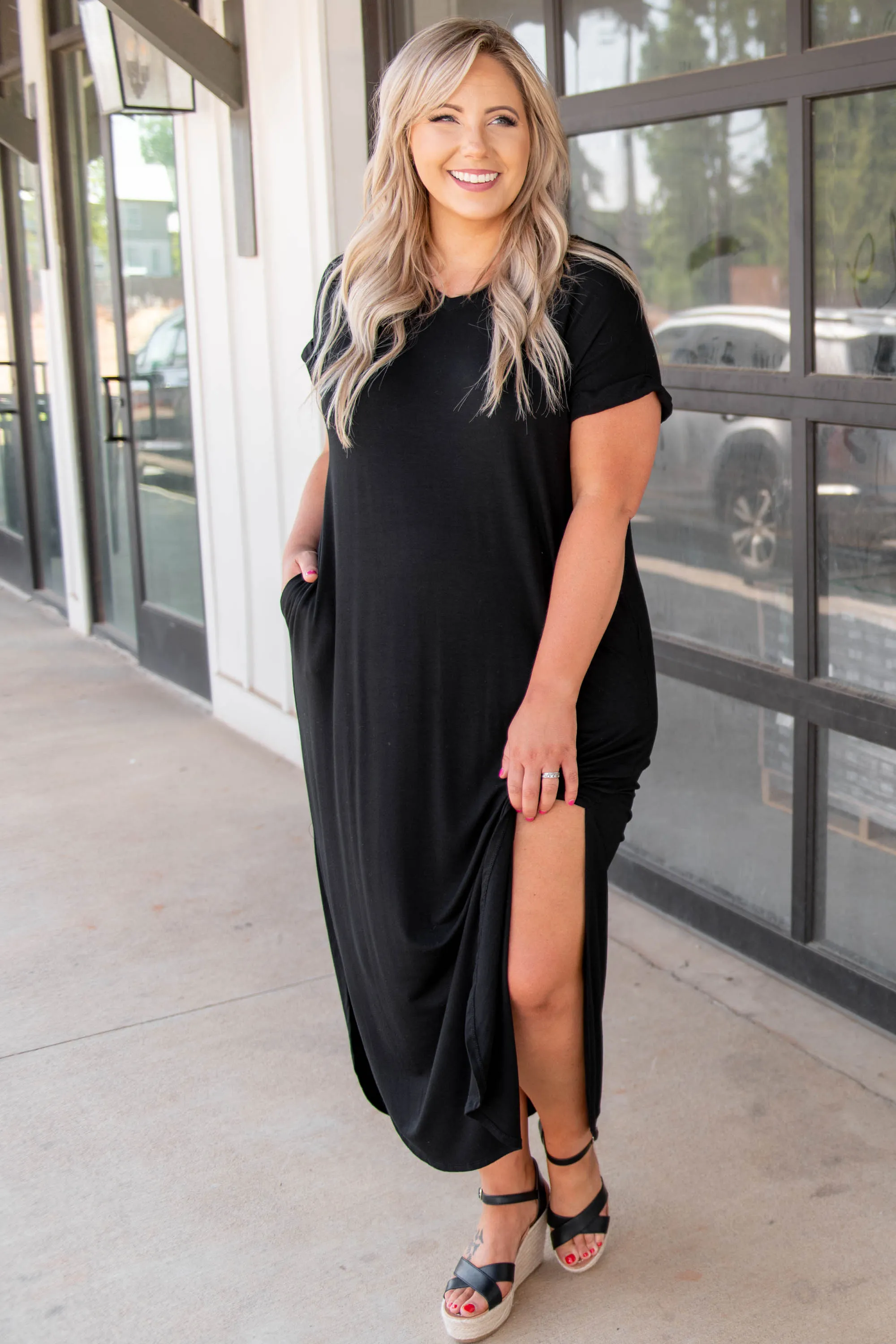 Never A Doubt Maxi Dress, Black