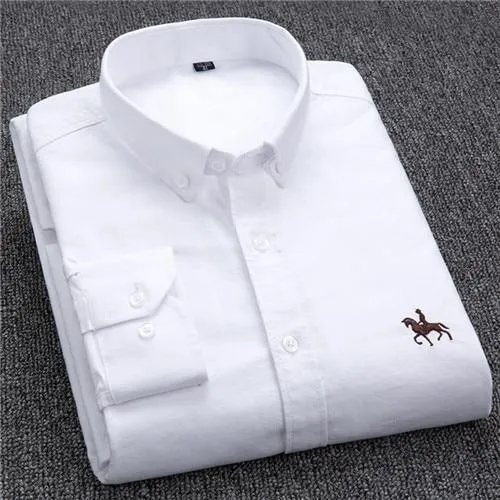 Oxford 100% Cotton Slim Fit Button Collar Men Business Shirt in S-6XL Size