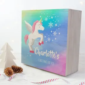 Personalised Colourful Baby Unicorn Christmas Eve Box