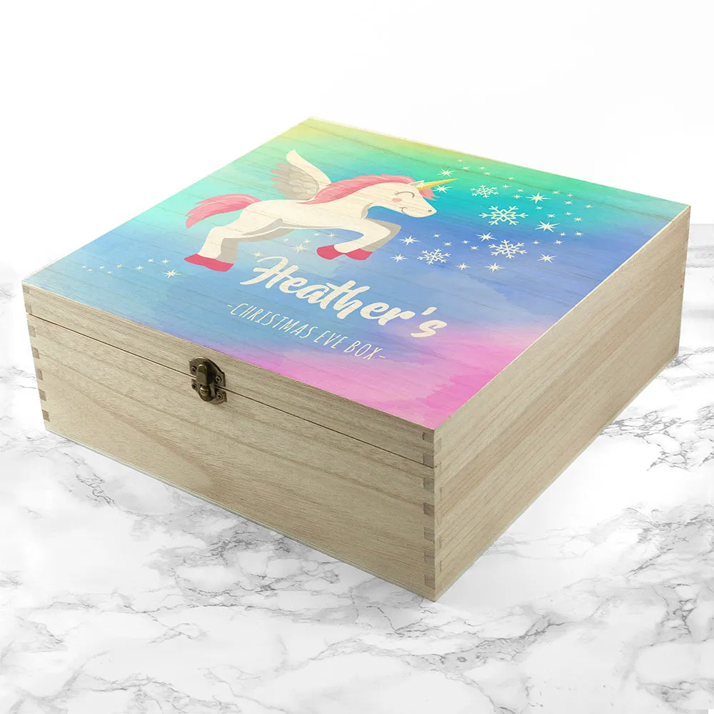 Personalised Colourful Baby Unicorn Christmas Eve Box